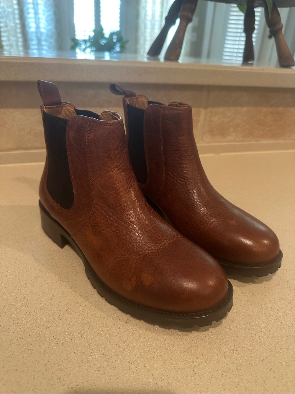 Duluth Trading Co Brown Leather Chelsea Booties